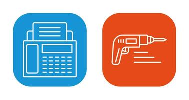 Fax Machine and Drill Icon vector