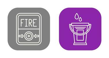 Fire Button and Water Bucket Icon vector