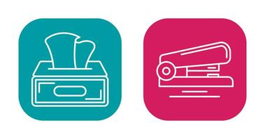 Tissue Box and Stapler Icon vector