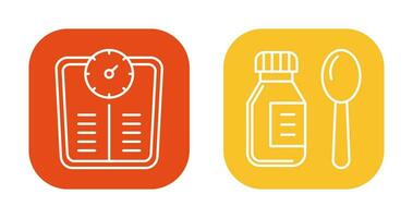 Weight Scale and Syrup Icon vector