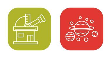 observatory and planets Icon vector