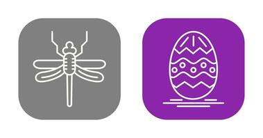 Dragonfly and Easter  Icon vector