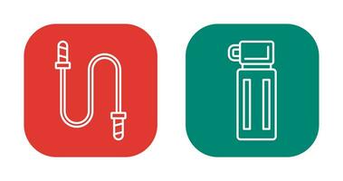 Jumping Rope and Thermos Icon vector