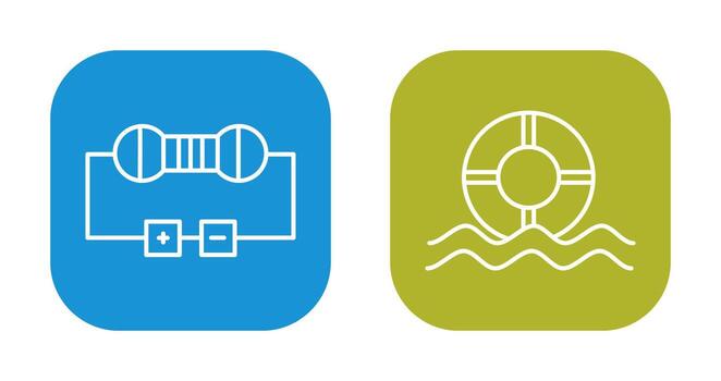 resistor y flotador icono vector