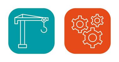 Crane and Gears Icon vector