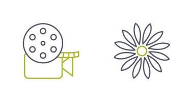 video reel and flower Icon vector