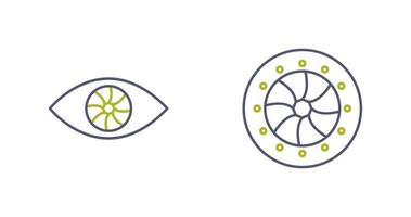 eye and optical diaphram Icon vector