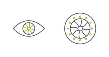 eye and optical diaphram Icon vector