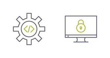 code optimization and closed access  Icon vector