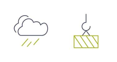 rain and heavy machinery  Icon vector