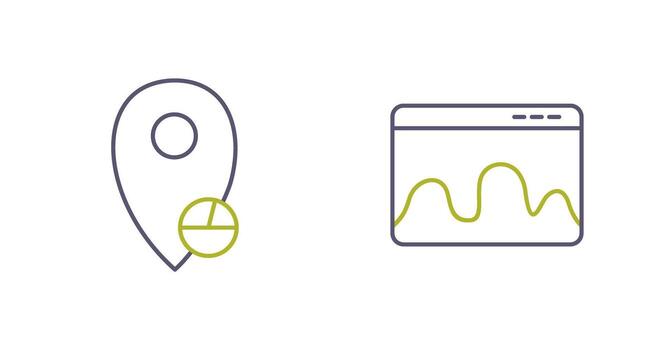 location statistics and webpage statistics  Icon vector