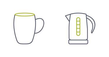 mug and kettle Icon vector