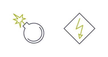 danger of explosion and high voltages  Icon vector