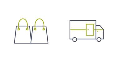 shipment and shopping bag Icon vector