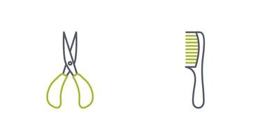 Scissor and Comb Icon vector