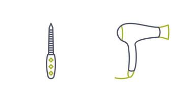 Nail File and Hair Dryer Icon vector