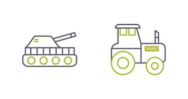 Tank and Tractor Icon vector