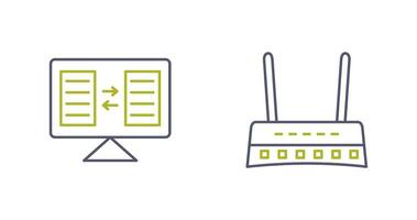 File Sharing and Router Icon vector