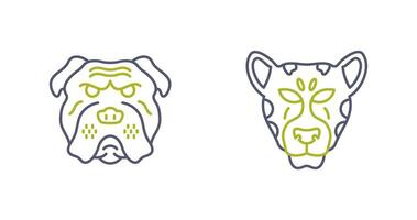 Bulldog and leopard Icon vector