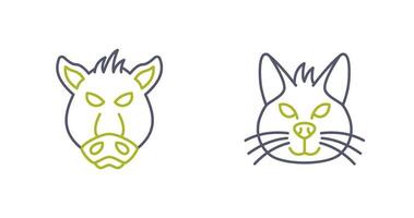 Pig and Cat Icon vector