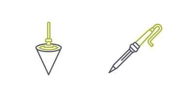 Plumb Bob and Soldering Icon vector