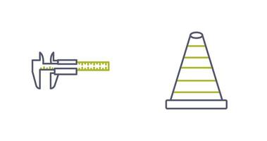 Cone and Calipers Icon vector