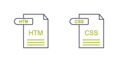 HTM and CSS Icon vector