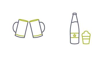 cervezas tostado y cerveza icono vector