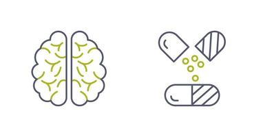 Brain and Capsule Icon vector