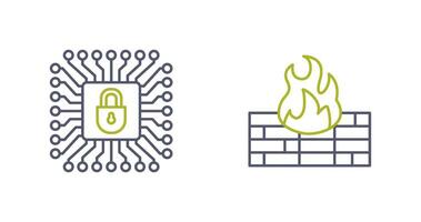 Cyber Protection and Firewall Icon vector