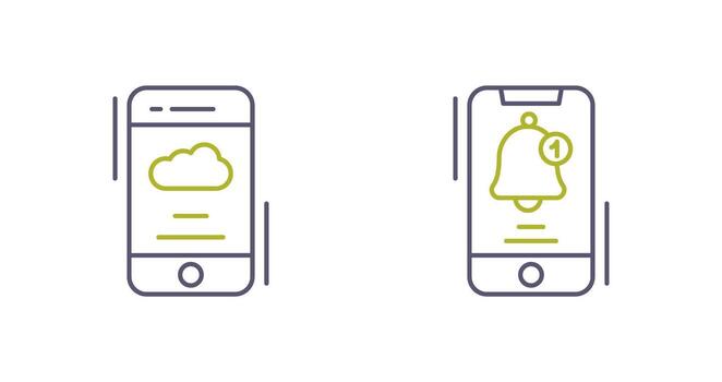 clima aplicación y notificaciones icono vector