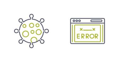 virus y error código icono vector