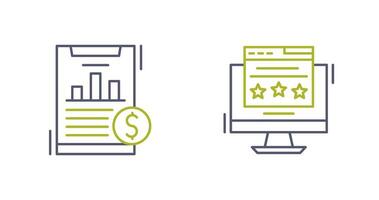 Financial Analytics and Webpage Icon vector