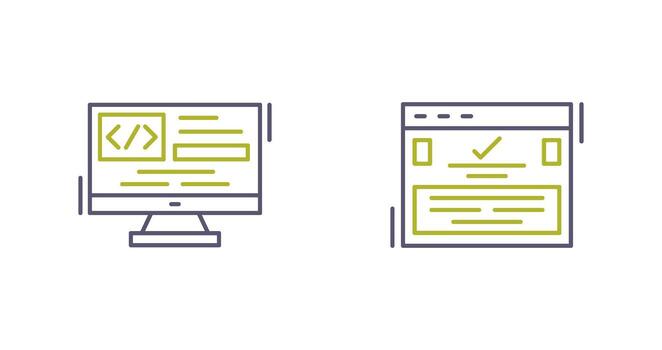 Coding and Complete Icon vector