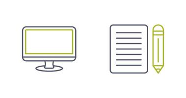 Monitor and Note Icon vector