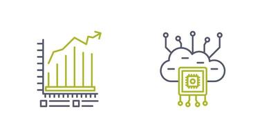 Bar Chart and Cloud Computing Icon vector