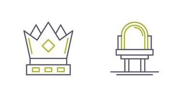 Crown and Mirror Icon vector