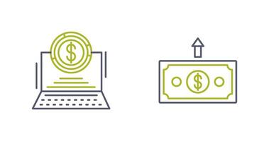 Pie Chart and Money Up Icon vector