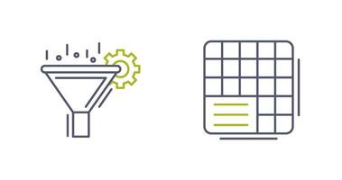 Filtering and Table Data Icon vector