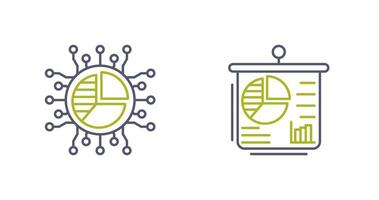 Pie Chart and Presentation Icon vector