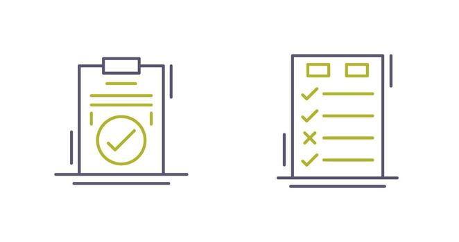 Today to Done Check List and Checkmark Icon vector