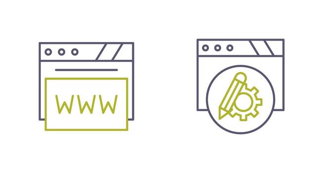 Setting and Web Browser Icon vector