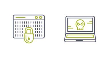 Hacking and Laptop Icon vector