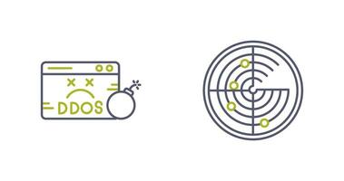 Ddos and Radar Icon vector