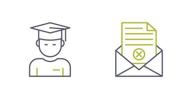 Graduate Student and Rejection Of A Letter Icon vector