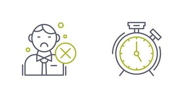 Rejected and Alarm Clock Icon vector