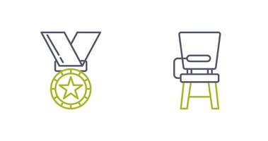 Medal and DeskSnack and Money Icon vector