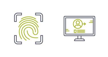 Log and Finger Print Icon vector