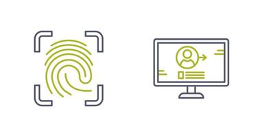 Log and Finger Print Icon vector