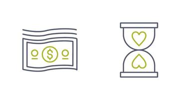 Dollar and Hourglass Icon vector
